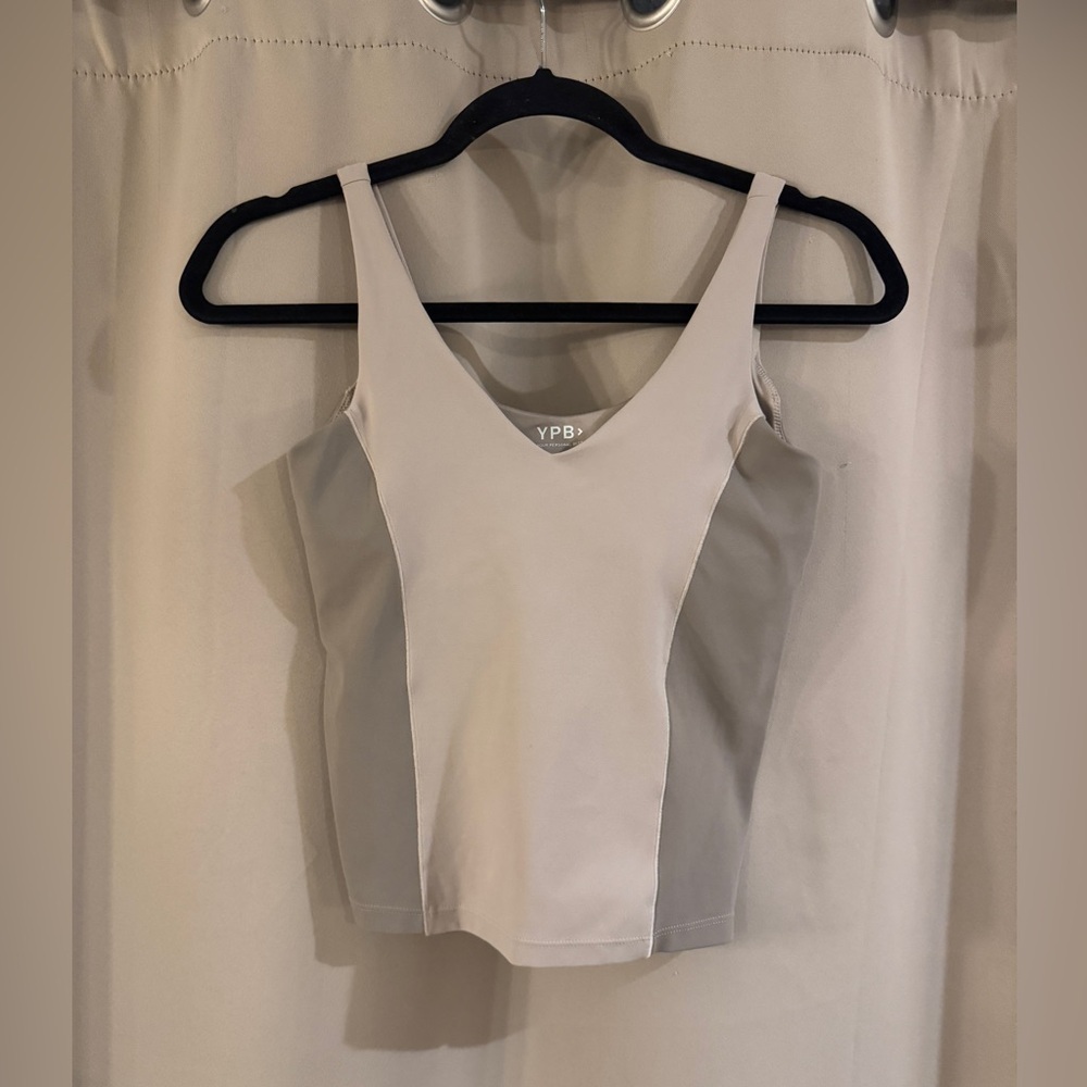 YPB Women's Two-Tone Crop Top - Cream and Gray